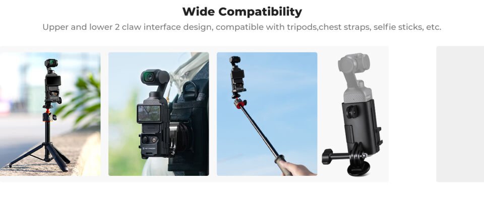 K&F CONCEPT DJI Osmo Pocket 3 uyumlu Expan İstasyonu / 1/4'' vida deliği