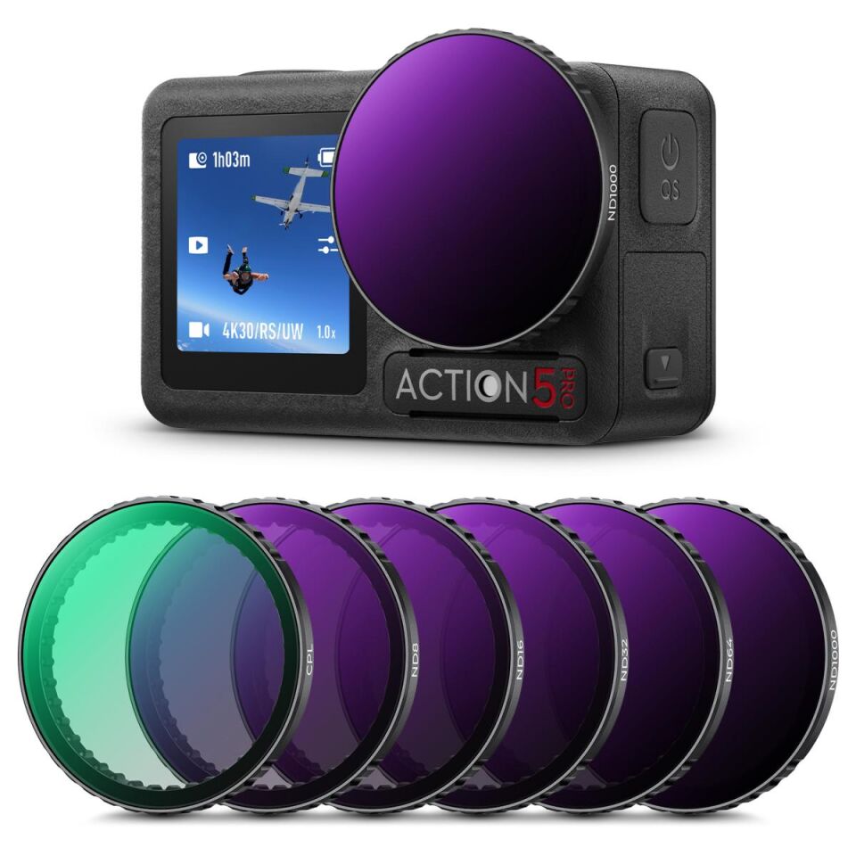 K&F CONCEPT CPL ND8 ND16 ND32 ND64 ND1000 ( DJI Osmo Action 3/4/5 Pro uyumlu )