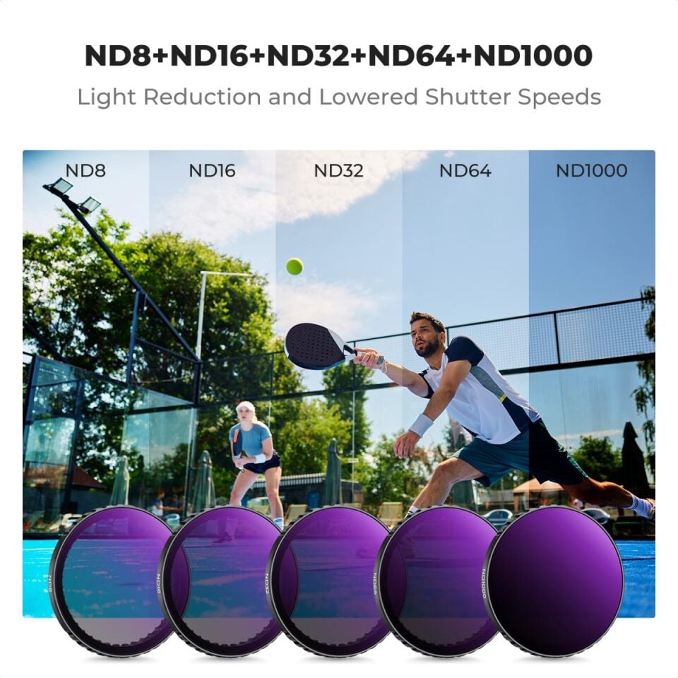 K&F CONCEPT CPL ND8 ND16 ND32 ND64 ND1000 ( DJI Osmo Action 3/4/5 Pro uyumlu )