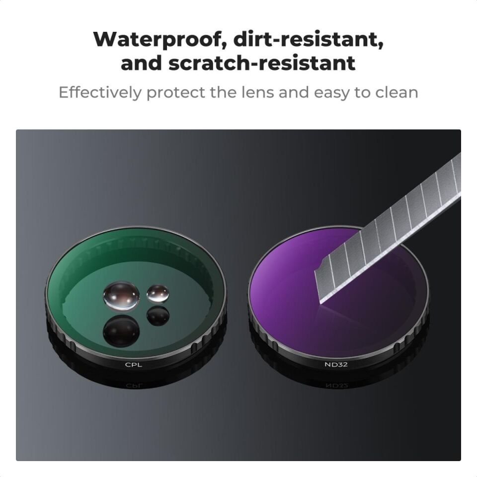 K&F CONCEPT CPL ND8 ND16 ND32 ND64 ND1000 ( DJI Osmo Action 3/4/5 Pro uyumlu )