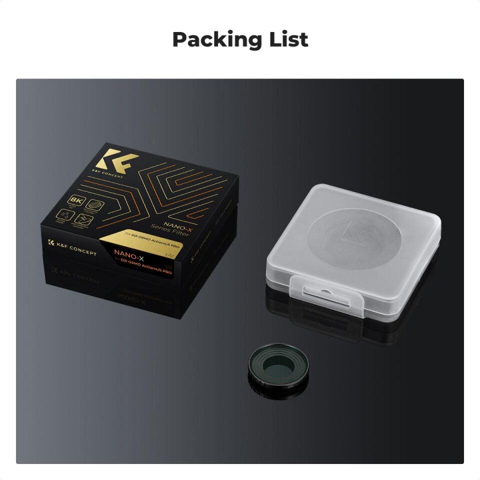 K&F CONCEPT UV Filtre ( DJI Osmo Action 4/5 Pro uyumlu )