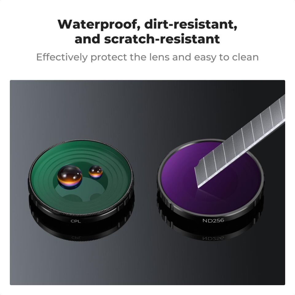 K&F CONCEPT CPL+ND8+ND16+ND32+ND64+ND256 ( DJI Osmo Action 4/5 Pro uyumlu )