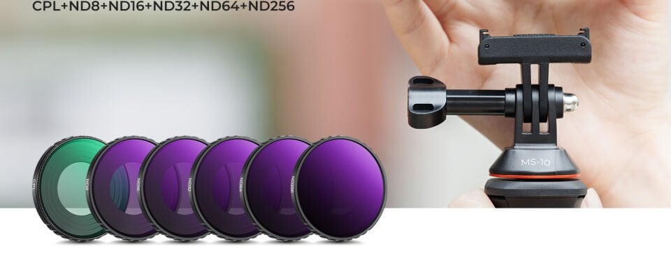 K&F CONCEPT CPL+ND8+ND16+ND32+ND64+ND256 ( DJI Osmo Action 4/5 Pro uyumlu )
