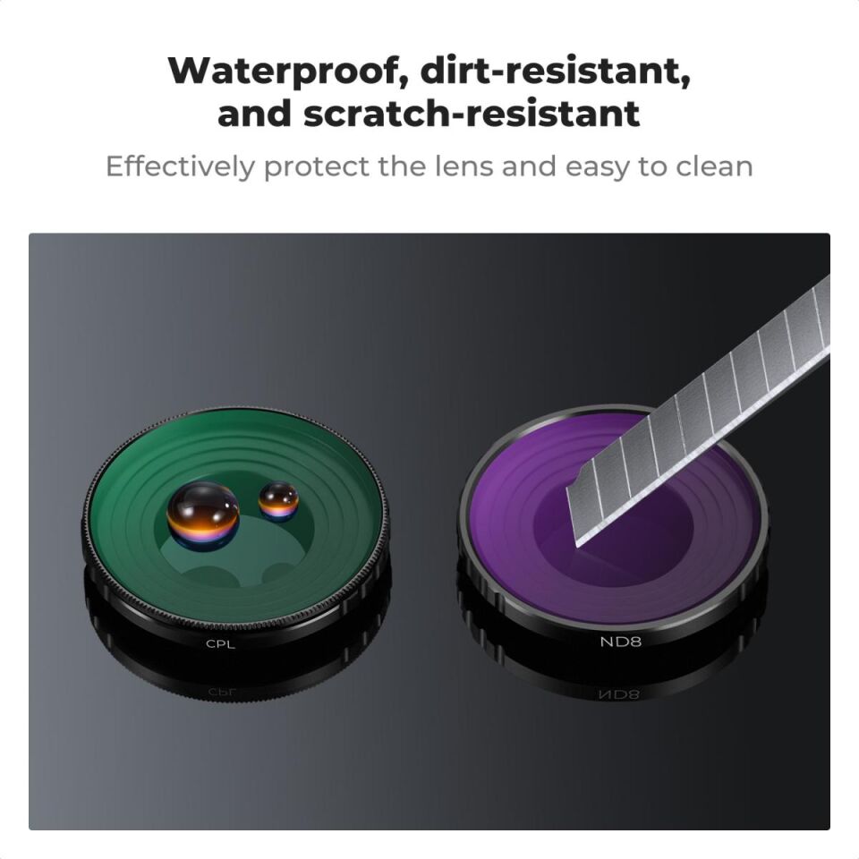 K&F CONCEPT CPL + ND8 + ND16 + ND32 Filtre SETİ ( DJI Osmo Action 4/5 Pro uyumlu )