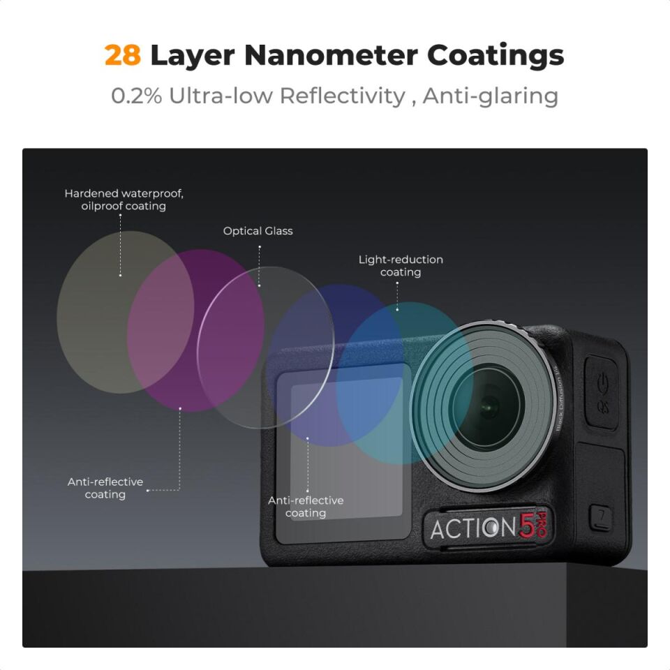 K&F CONCEPT Black Diffusion 1/4 Filter ( DJI Osmo Action 4/5 Pro uyumlu )