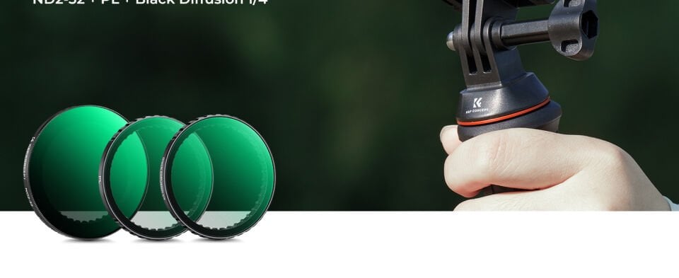 K&F CONCEPT ND2-32 & CPL & Black Mist 1/4 Filter Kit ( DJI Osmo Action 3/4/5 Pro uyumlu )