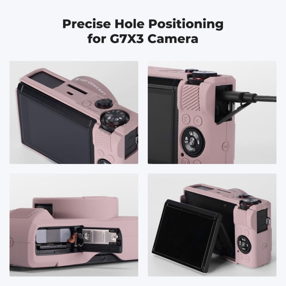 K&F CONCEPT K&F Canon G7X Mark III Uyumlu Silikon Kılıf + Ekran Koruyucu / MOR