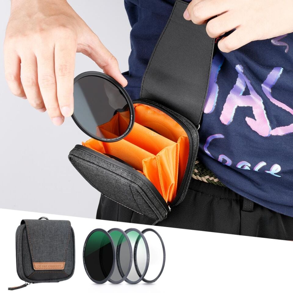 K&F CONCEPT 82mm Magnetic Filtre Set- ND1000 + CPL + UV + Çanta