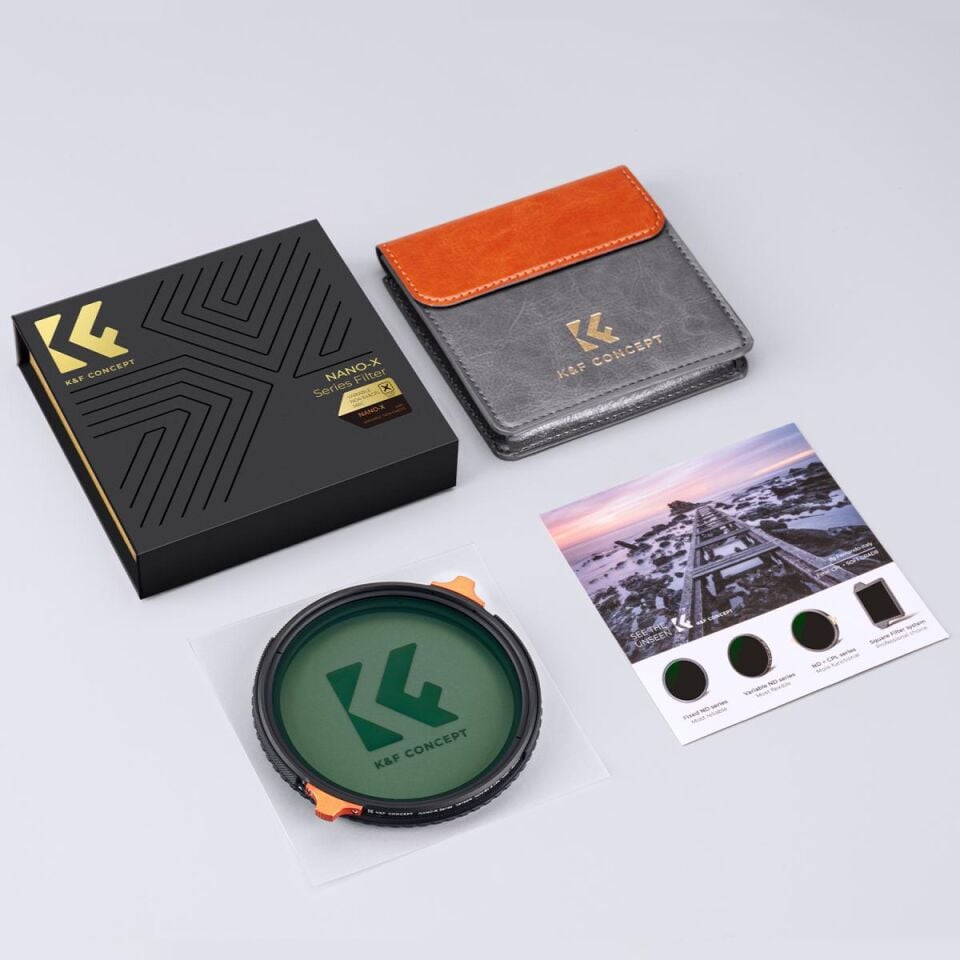 K&F CONCEPT 82mm CPL + ND4-ND64 Varıable Nano-X Serisi 2 in 1 Filtre ( 2-6 stop )