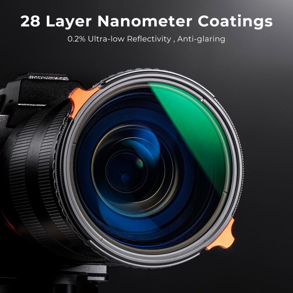 K&F CONCEPT 82mm CPL + ND4-ND64 Varıable Nano-X Serisi 2 in 1 Filtre ( 2-6 stop )