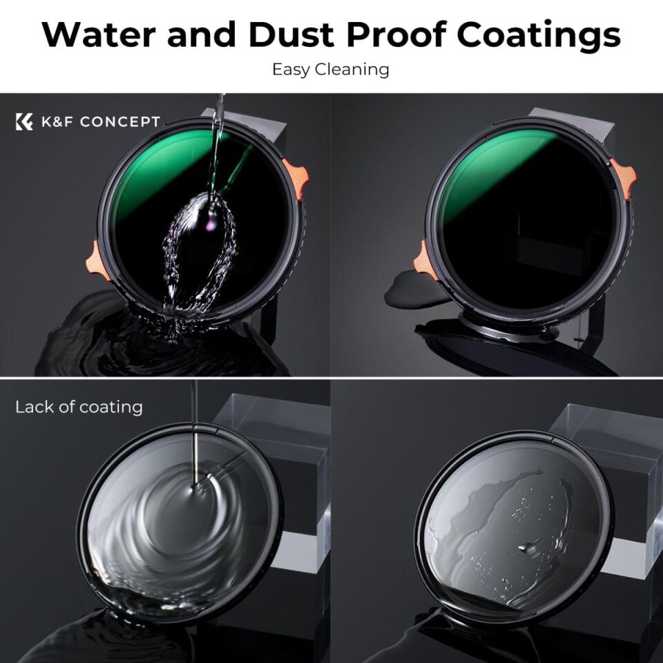 K&F CONCEPT 82mm CPL + ND4-ND64 Varıable Nano-X Serisi 2 in 1 Filtre ( 2-6 stop )