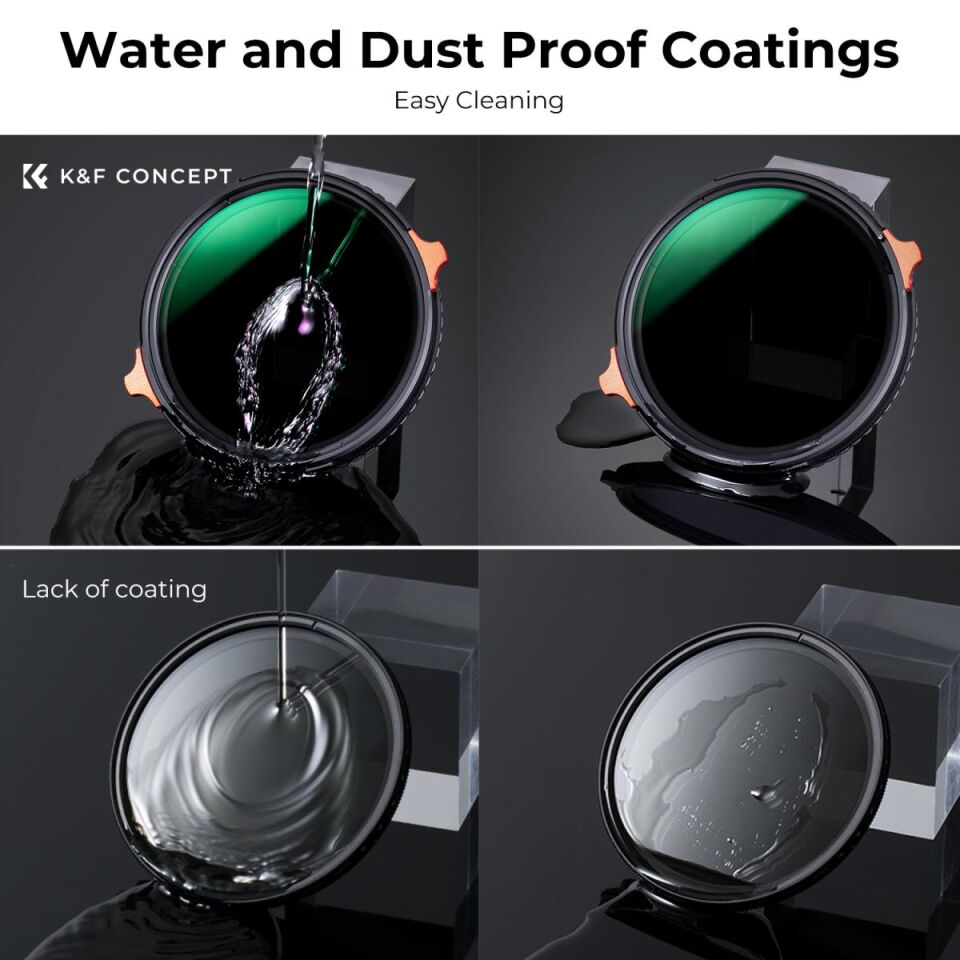 K&F CONCEPT 82mm CPL + ND4-ND64 Varıable Nano-X Serisi 2 in 1 Filtre ( 2-6 stop )