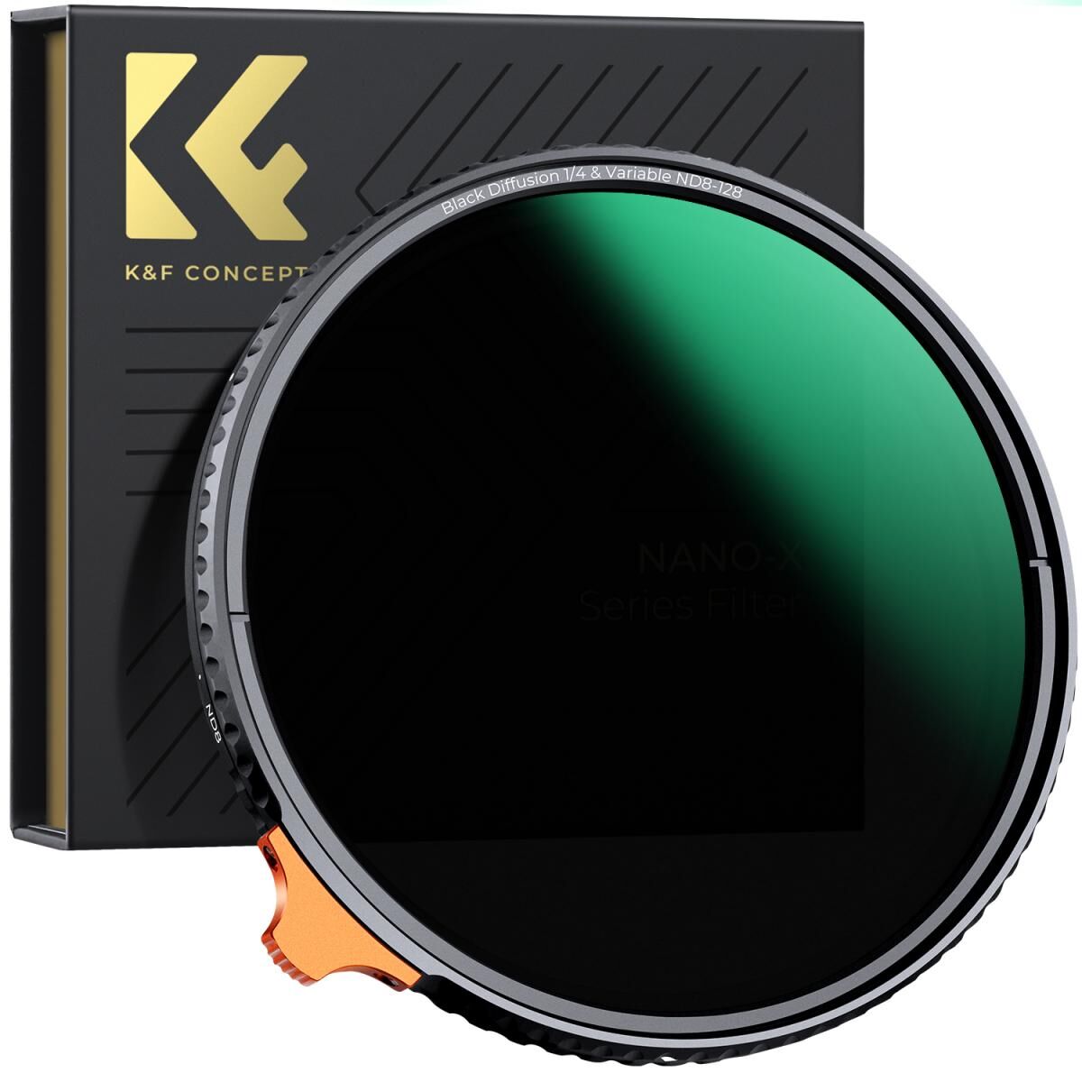 K&F CONCEPT 82mm Black Mist 1/4 + ND8-128 Varıable Nano-X Serisi Filtre ( Değişken )