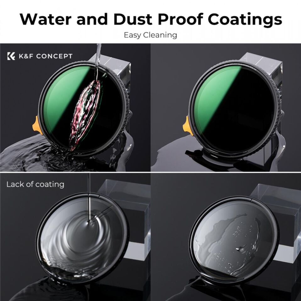 K&F CONCEPT 82mm Black Mist 1/4 + ND8-128 Varıable Nano-X Serisi Filtre ( Değişken )