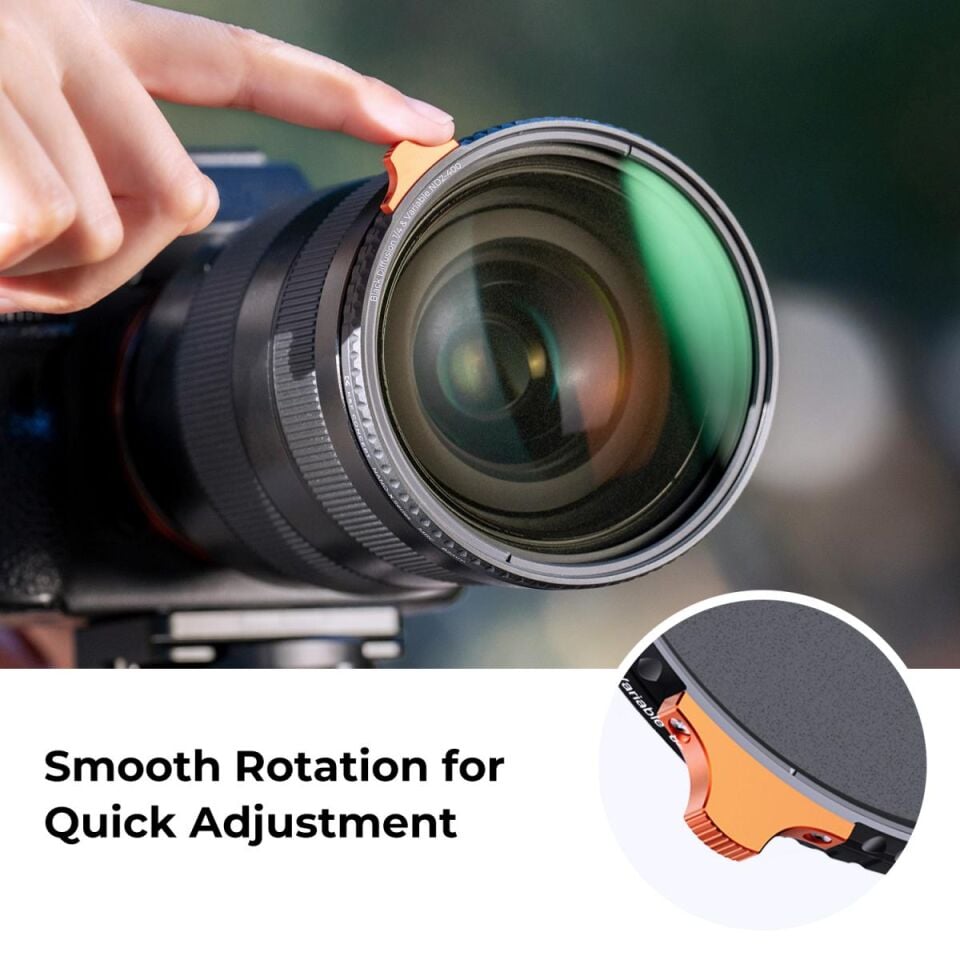 K&F CONCEPT 82mm Black Mist 1/4 + ND2-400 Nano-X Serisi Filtre ( Değişken - Varıable )