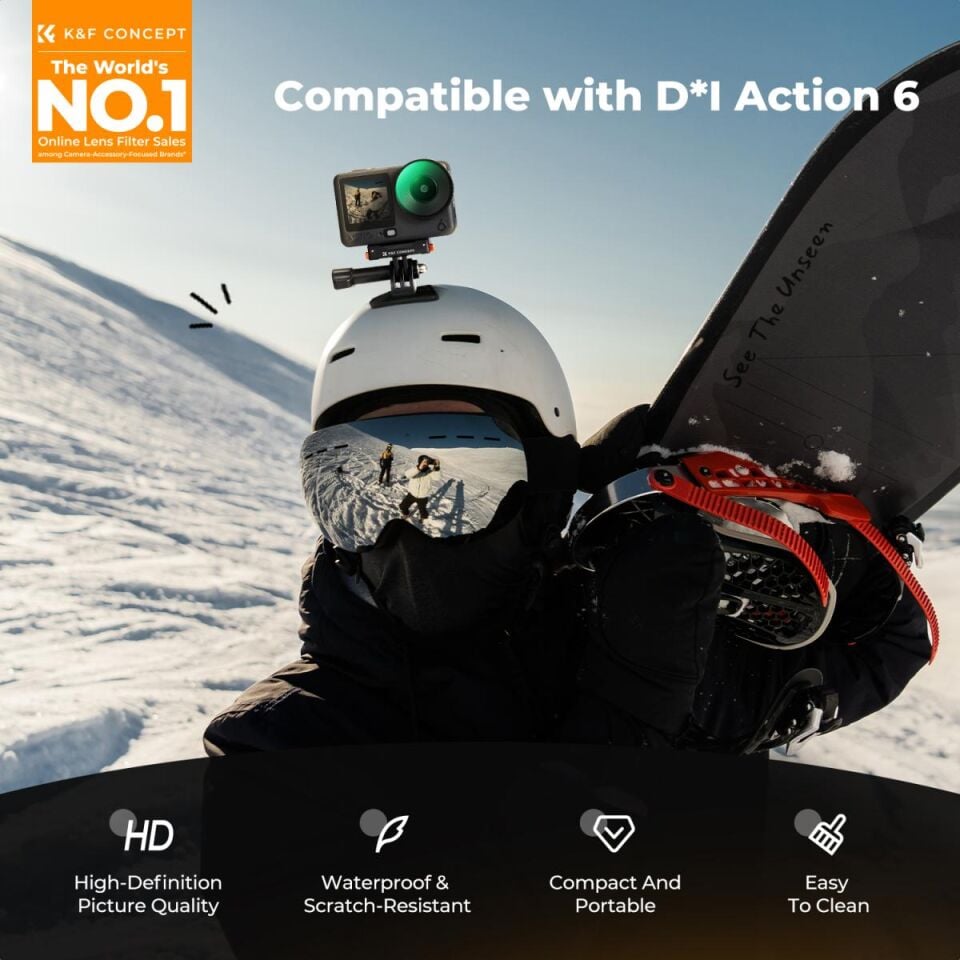 K&F CONCEPT DJI Osmo Action 6 uyumlu, UV Filtre / Nano kaplamalı HD optik cam lens korum