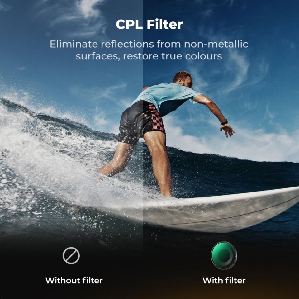 K&F CONCEPT DJI Osmo Action 6 uyumlu 4 lü Filtre SETİ / CPL ND8 ND16 ND32 Vidalı