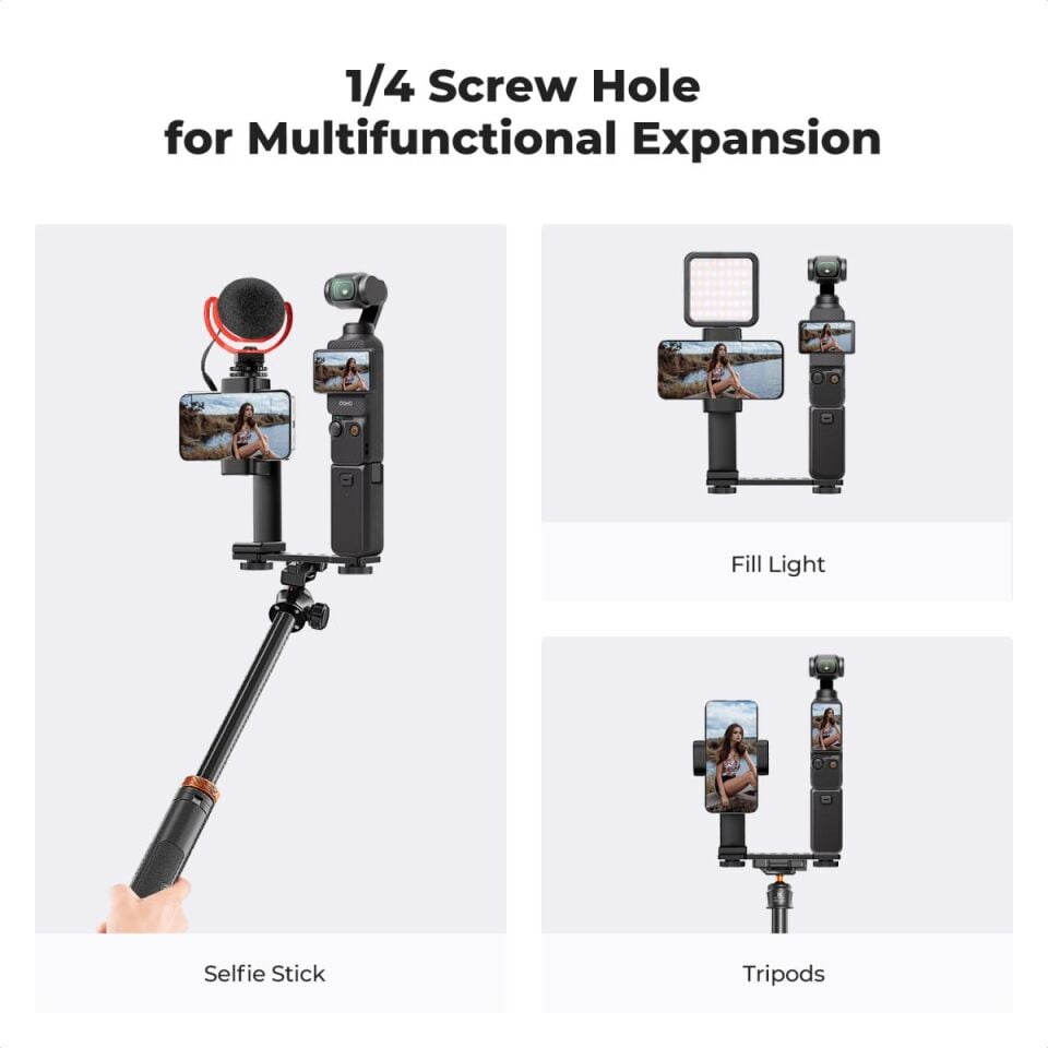 K&F CONCEPT DJI Osmo Pocket 3 uyumlu Telefon tutucu stand SETİ