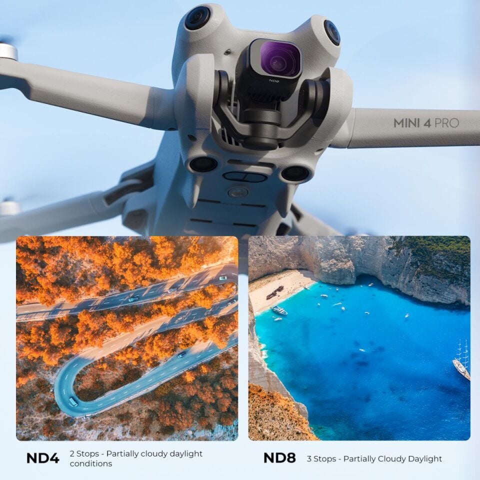 K&F CONCEPT DJI Mini 4 Pro için ND Filtre SETİ ( ND4 + ND8 + ND16 + ND32 + ND64 + ND1000 Uyumlu