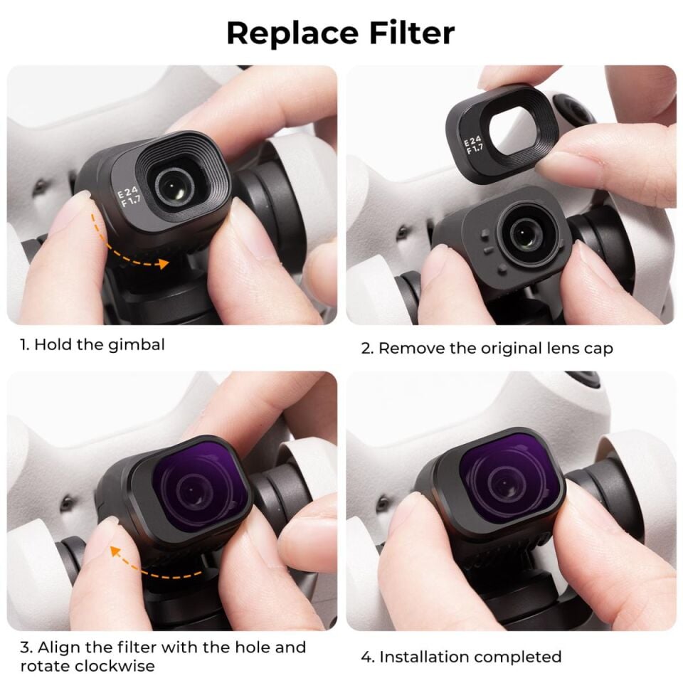 K&F CONCEPT DJI Mini 4 Pro için ND Filtre SETİ ( ND4 + ND8 + ND16 + ND32 + ND64 + ND1000 Uyumlu