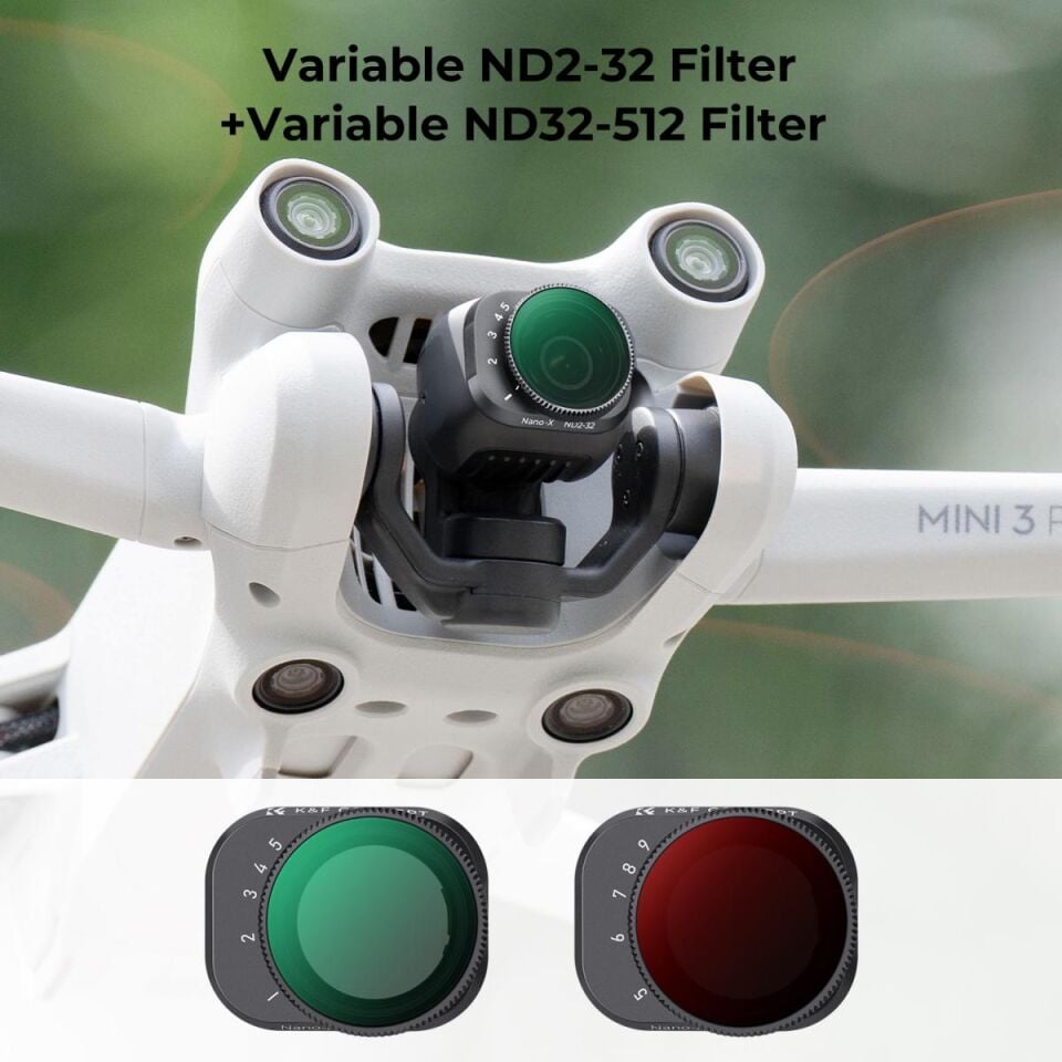 K&F CONCEPT Dji Mini 3 Pro Ve Mini 3 İçin Değişken Nd Filtre Seti (ND2-ND32 + ND32-ND512 Uyumlu