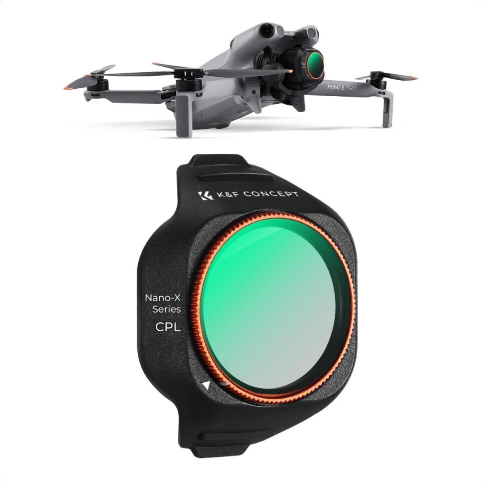 K&F CONCEPT DJI Mini 5 PRO uyumlu CPL Filtre - 28 katmanlı HD Optik