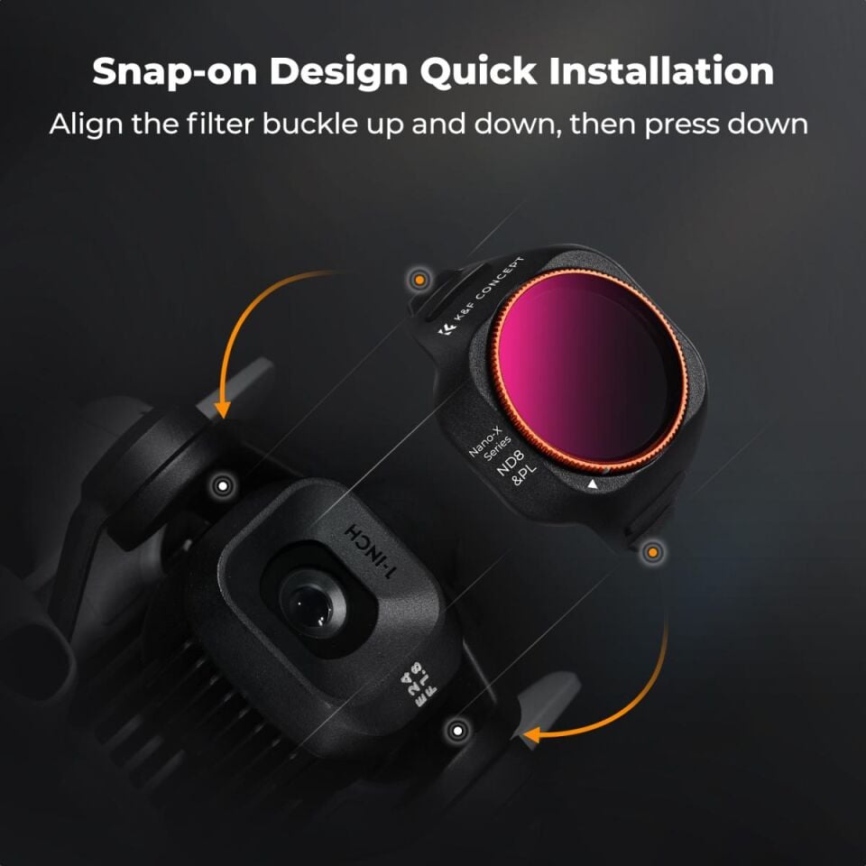 K&F CONCEPT DJI Mini 5 Pro Uyumlu 6 lı Filtre SETİ / CPL ND4&PL ND8&PL ND16&PL ND32&PL ND64&PL