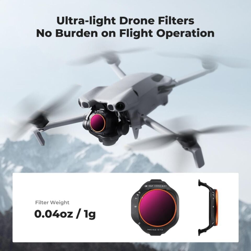 K&F CONCEPT DJI Mini 5 Pro Uyumlu ND2-32 ve ND32-512 Filtre Kiti