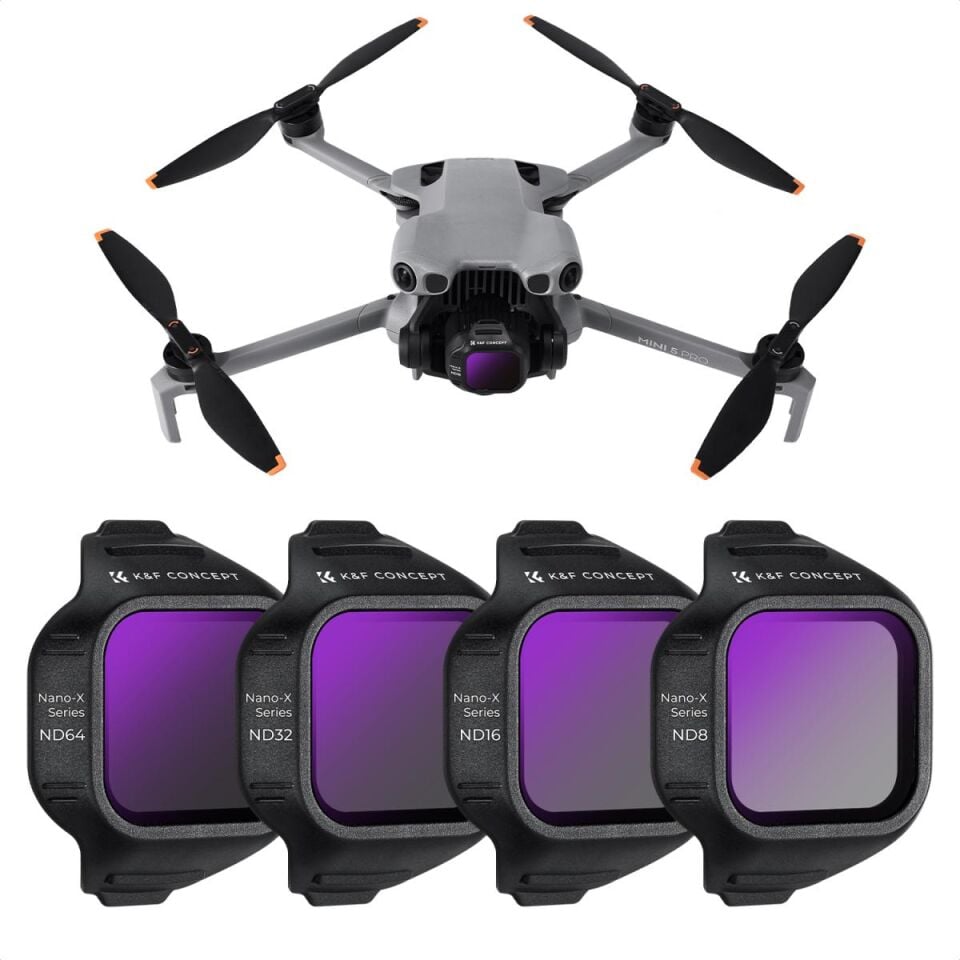 K&F CONCEPT DJI Mini 5 Pro Uyumlu ND Filtre Seti ( 4 lü Paket ) ND8 ND16 ND32 ND64