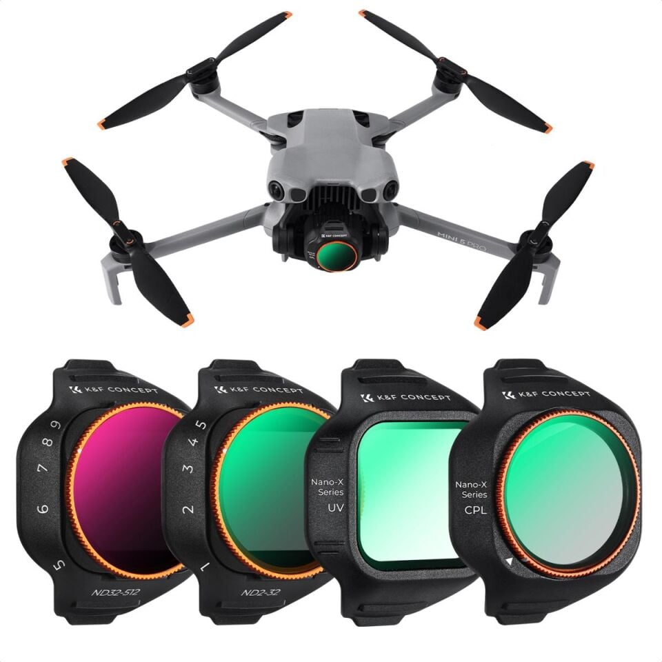 K&F CONCEPT DJI Mini 5 Pro uyumlu CPL VND UV 4'lü Filtre Seti
