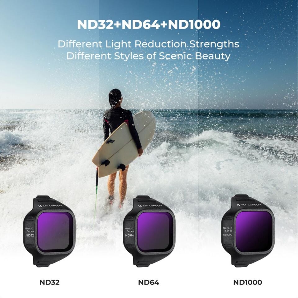 K&F CONCEPT K&F Consept DJI Mini 5 Pro Uyumlu 6 lı Filtre Seti - ND4 ND8 ND16 ND32 ND64 ND1000