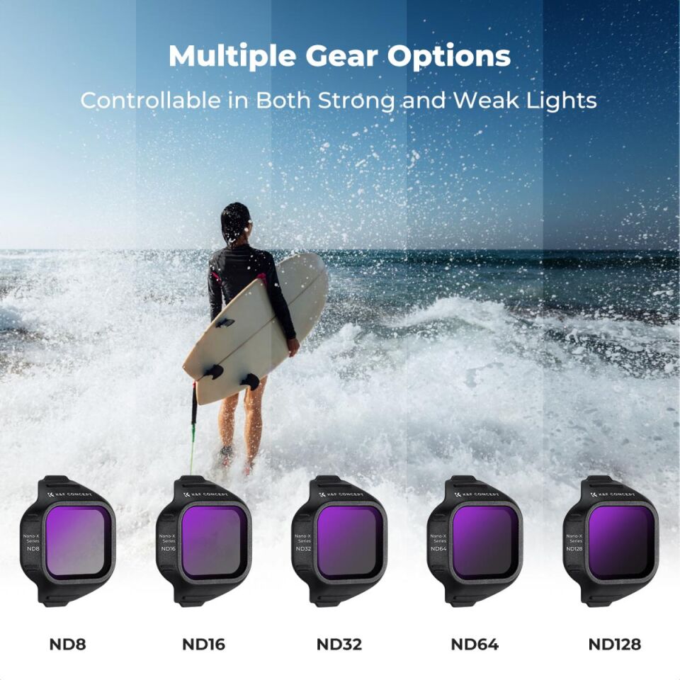 K&F CONCEPT DJI Mini 5 Pro uyumlu 6 lı ND & CPL Filtre Seti,-CPL ND8 ND16 ND32 ND64 ND128